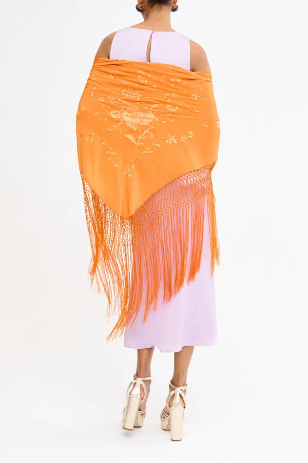 Mustard Women's Art Patterns Manila Shawl