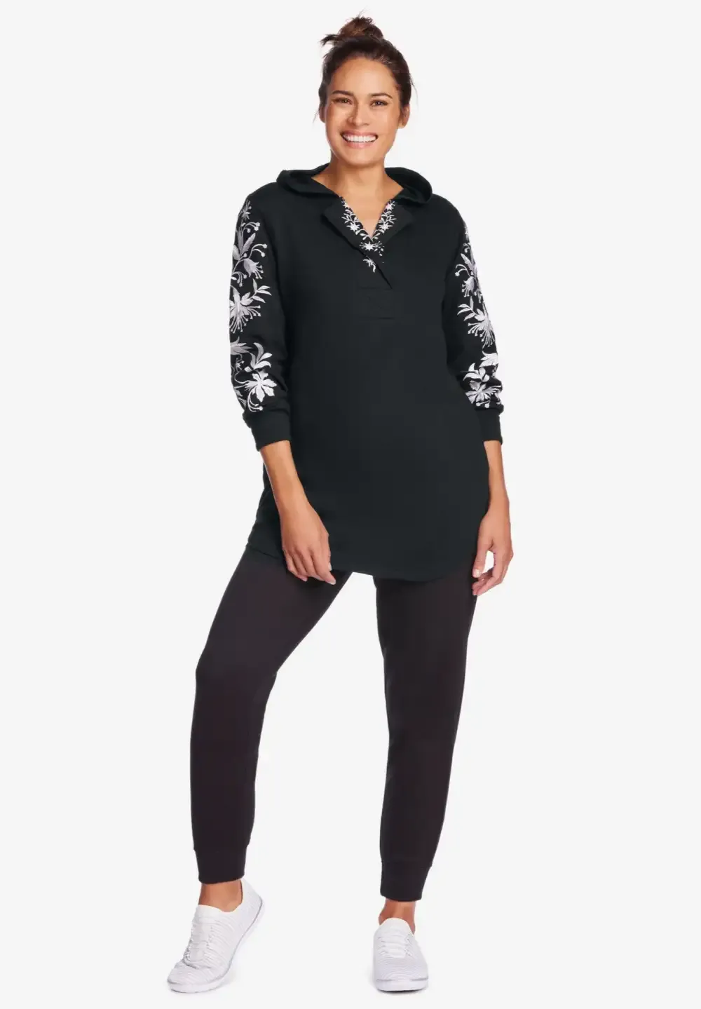 Embroidered Hoodie Sweatshirt
