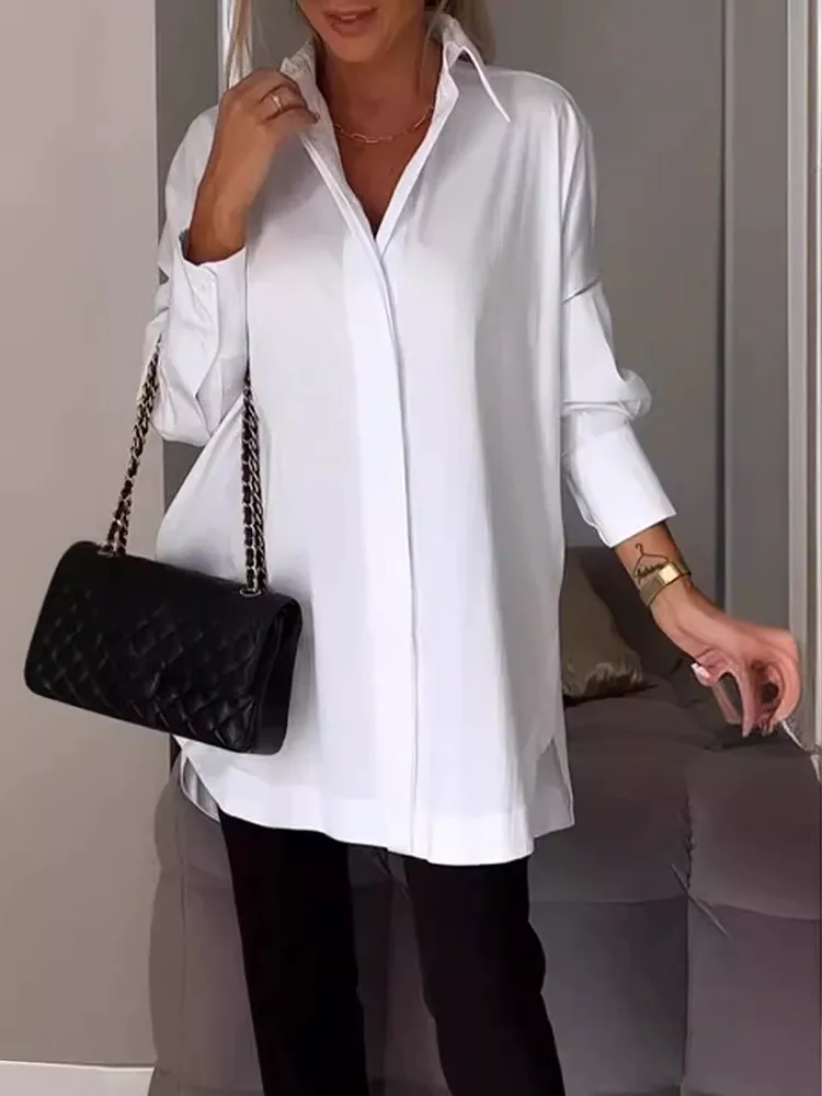 Women's Loose Simple Long Sleeve Shirts