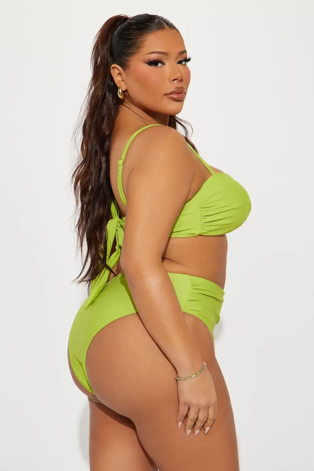 Ophelia Swirl Hardware Bralette 2 Piece Bikini - Lime