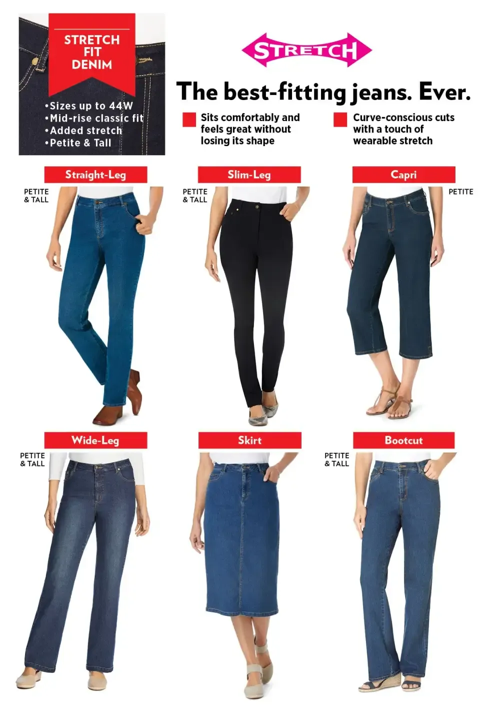 Straight-Leg Stretch Denim Jean