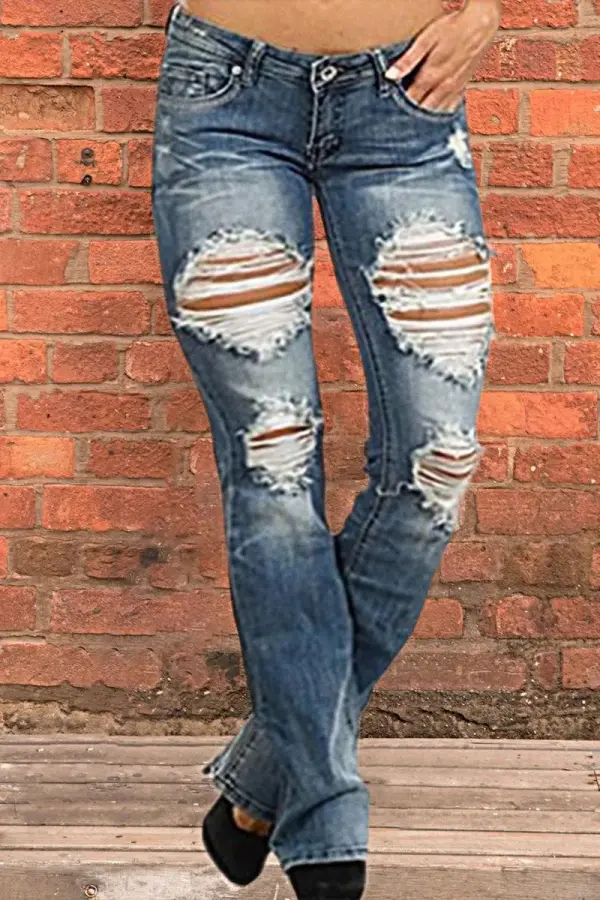 90s Vintage Distressed Low Waist Jeans