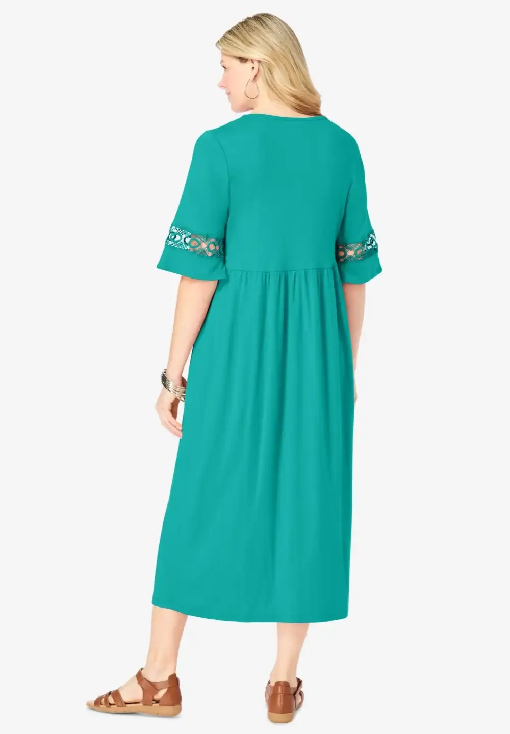 Crochet Trim Empire Knit Dress