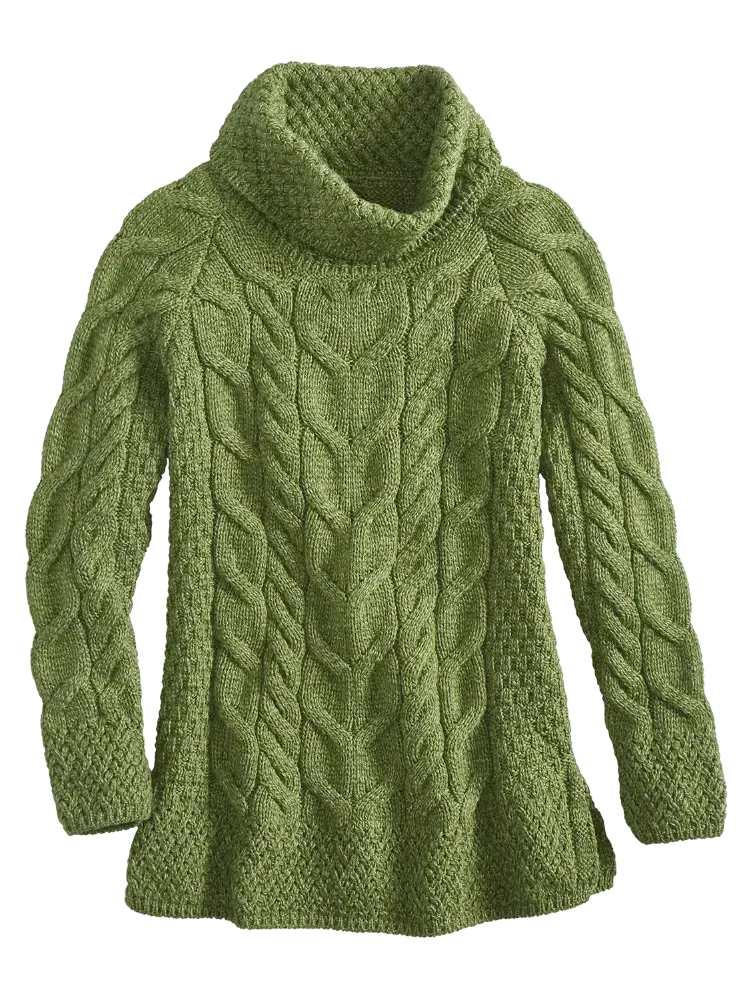 Women's Irish Supersoft Wool Cowl-Neck Sweater