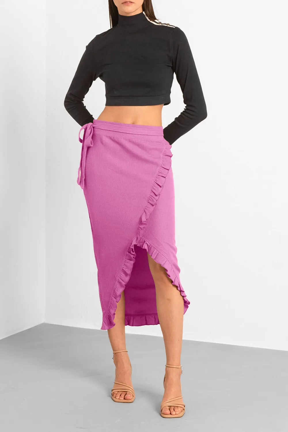 Women's Pure Cotton Ruffled Long Skirt
