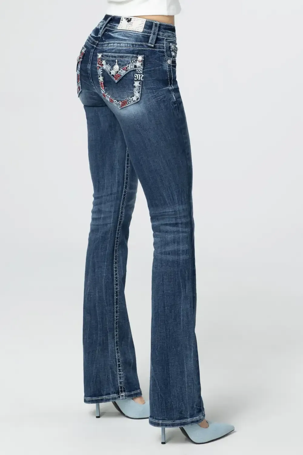 Stars & Stripes Border Bootcut Jeans