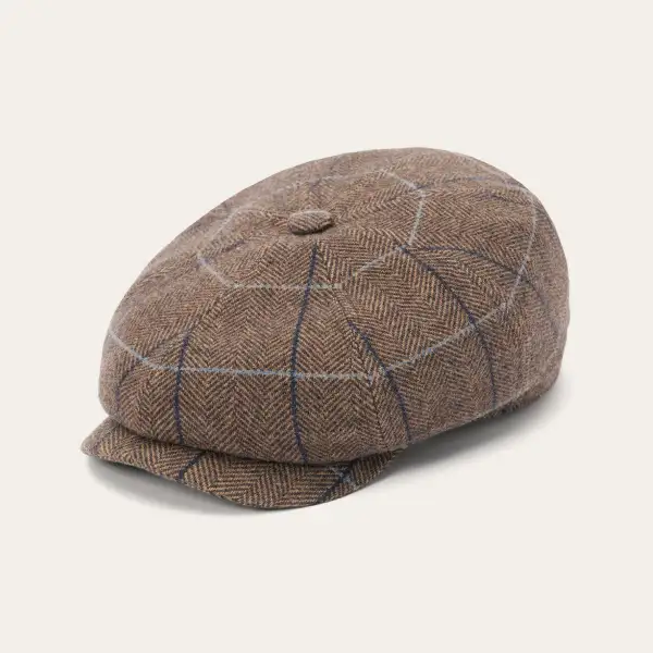 Wool Herringbone Hatteras Cap