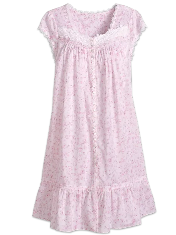 Eileen West Blush Roses Cotton Lawn Robe