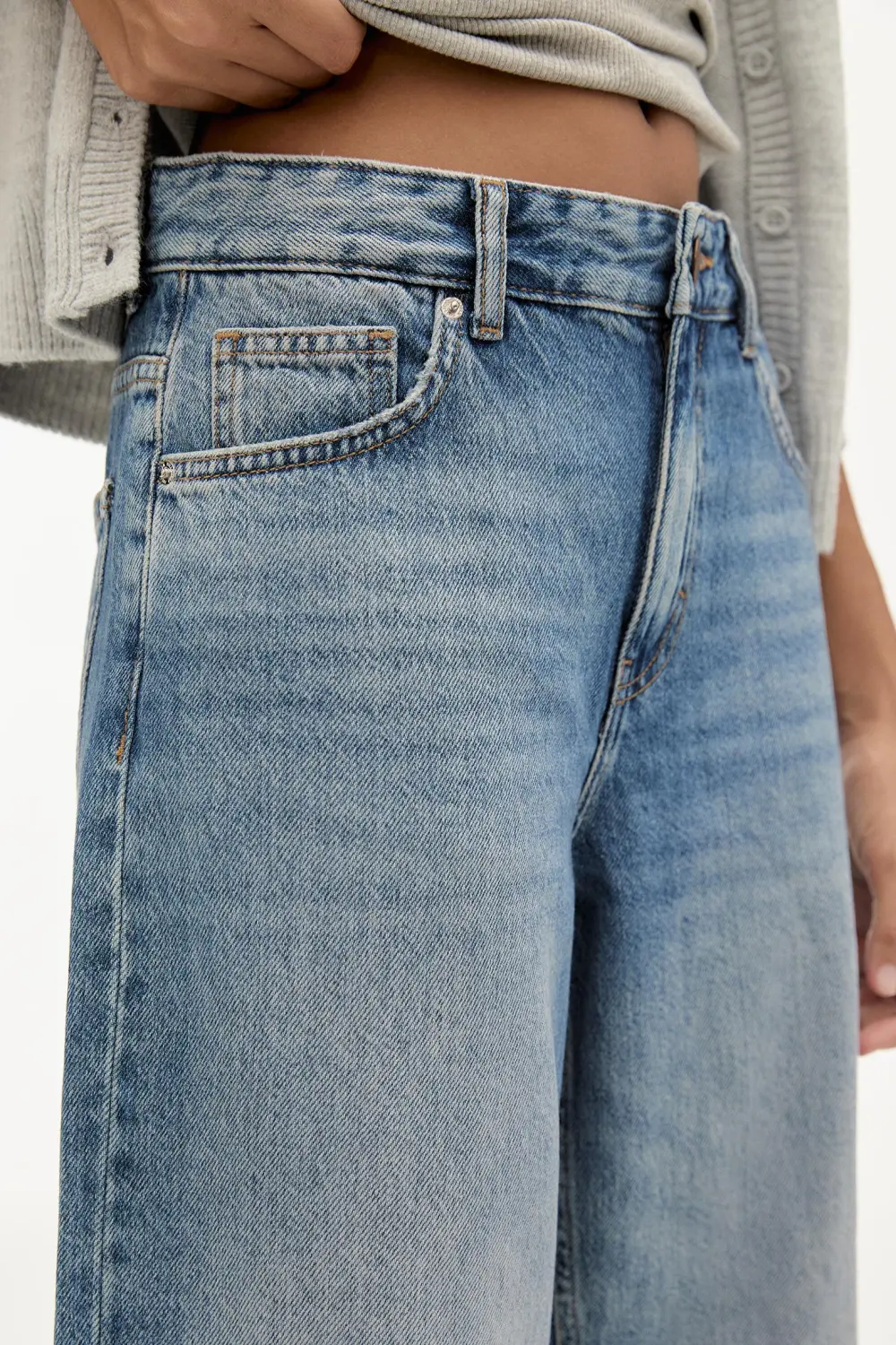 Jeans wide leg cropped