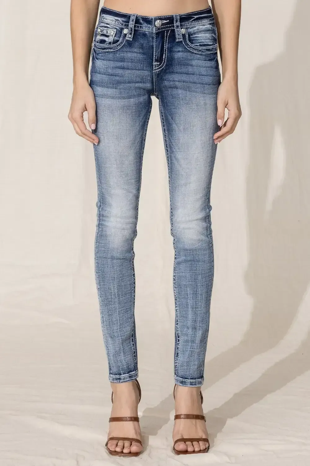 Modern Blowout Logo Skinny Jeans
