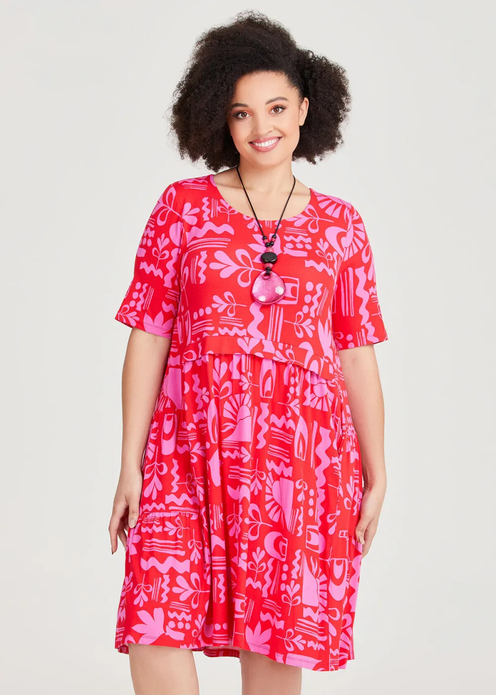 Natural Tango Tier Dress