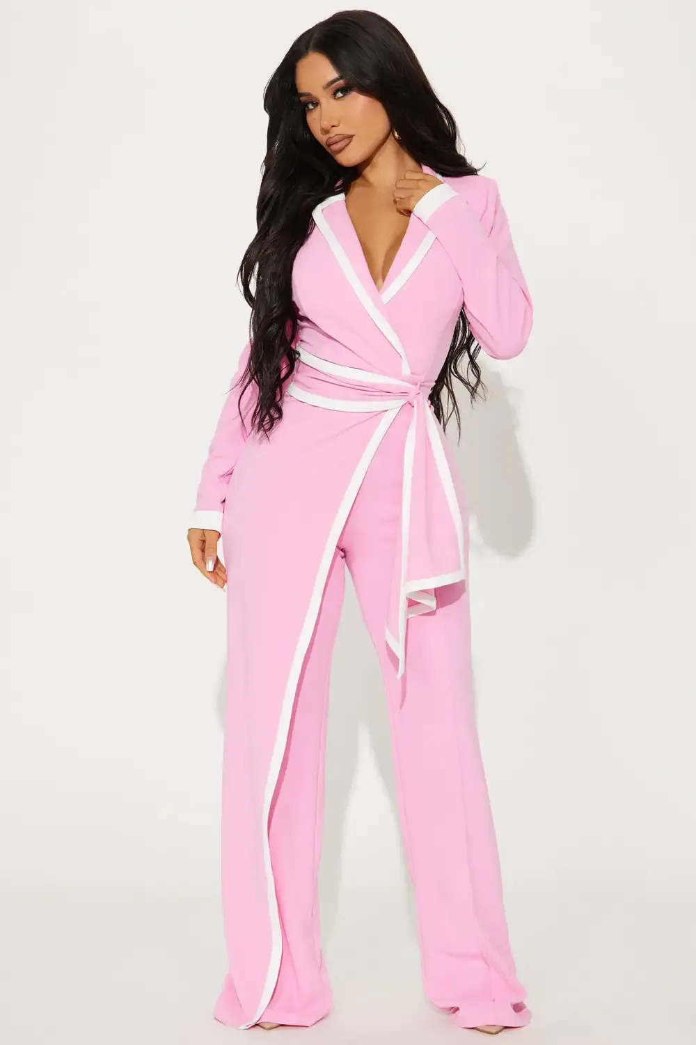 True Boss Long Sleeve Jumpsuit - Pink