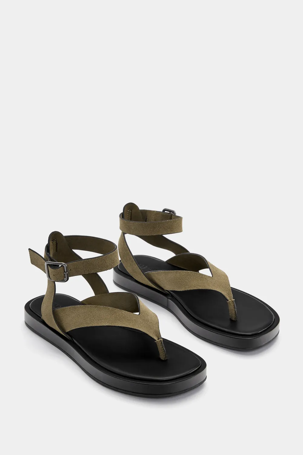 Sandalias planas tiras piel