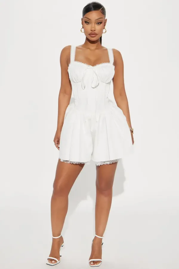 Fall For Me Romper - White