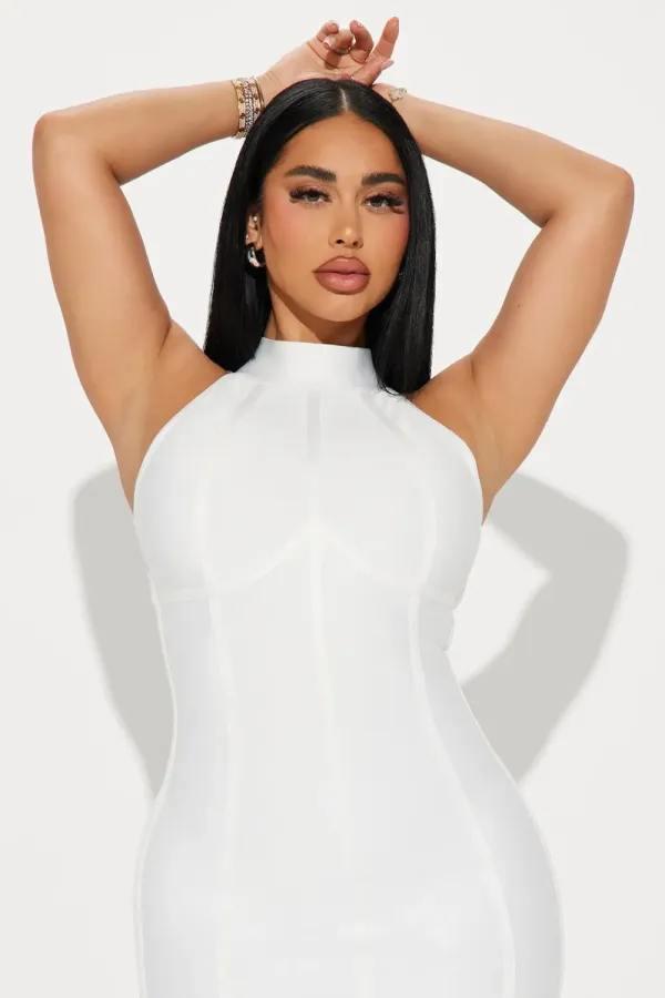 Amaya Bandage Midi Dress - White
