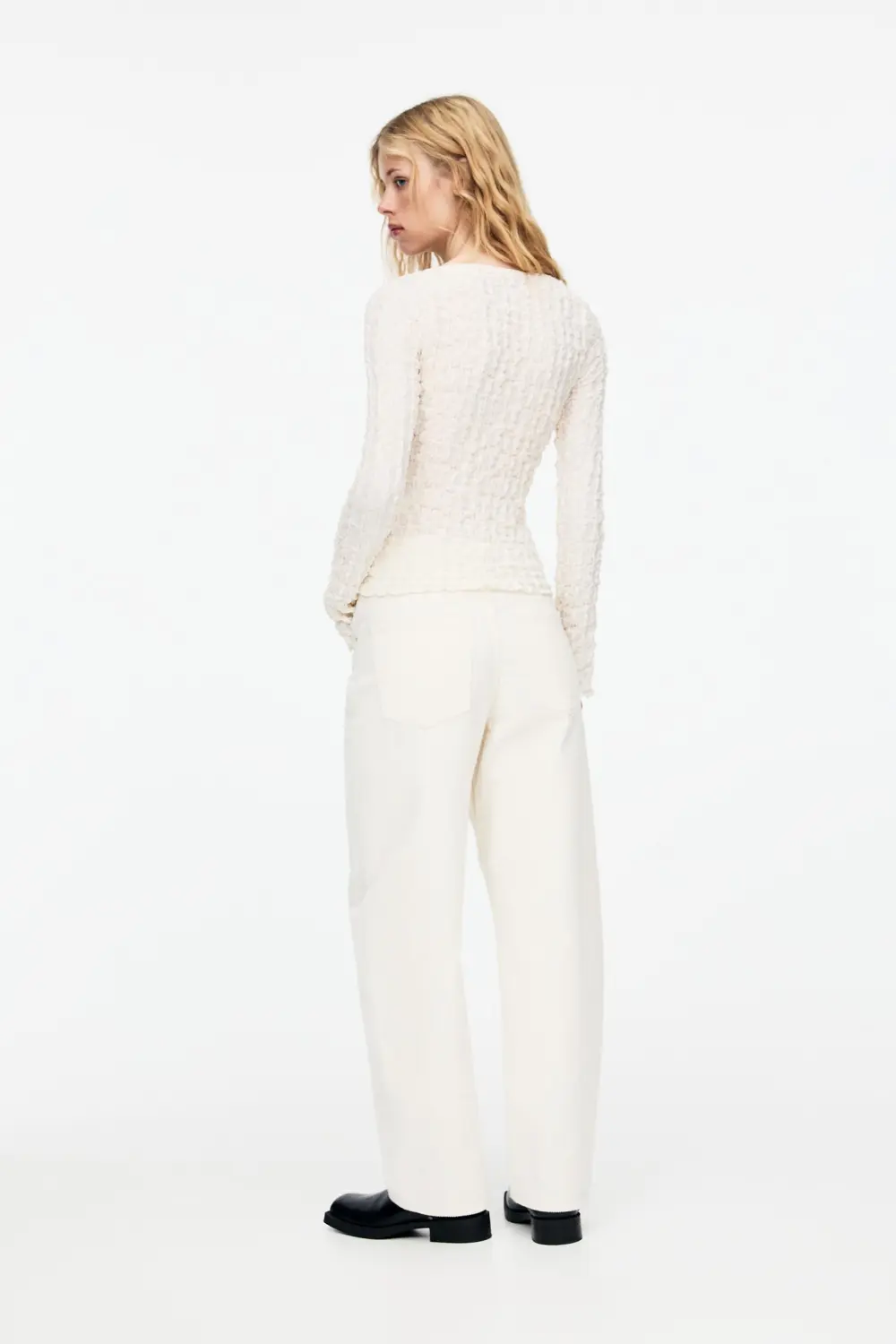 Textured corsetry-inspired top