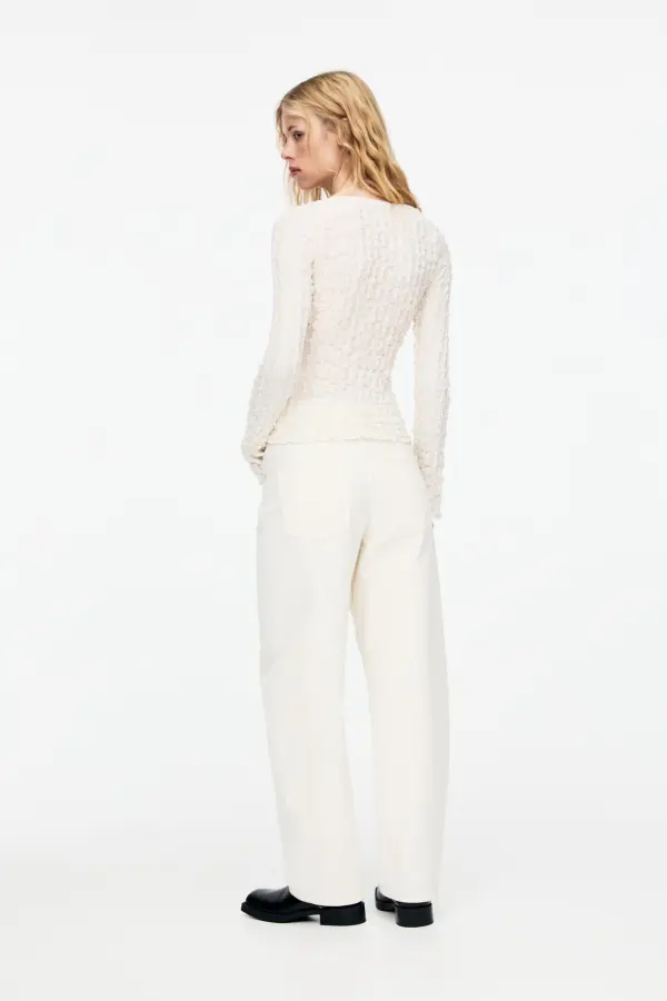 Textured corsetry-inspired top