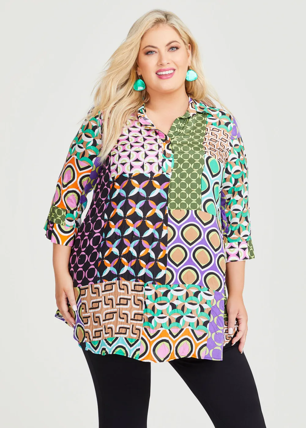 Geo Tile Natural Tunic