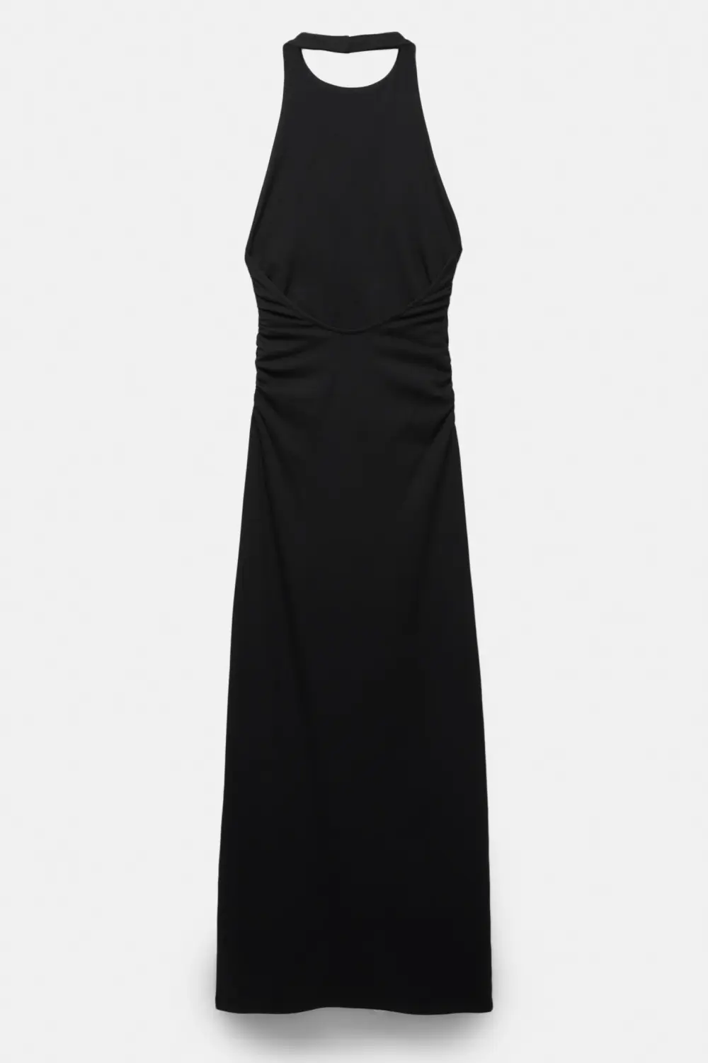 Vestido midi halter frunces