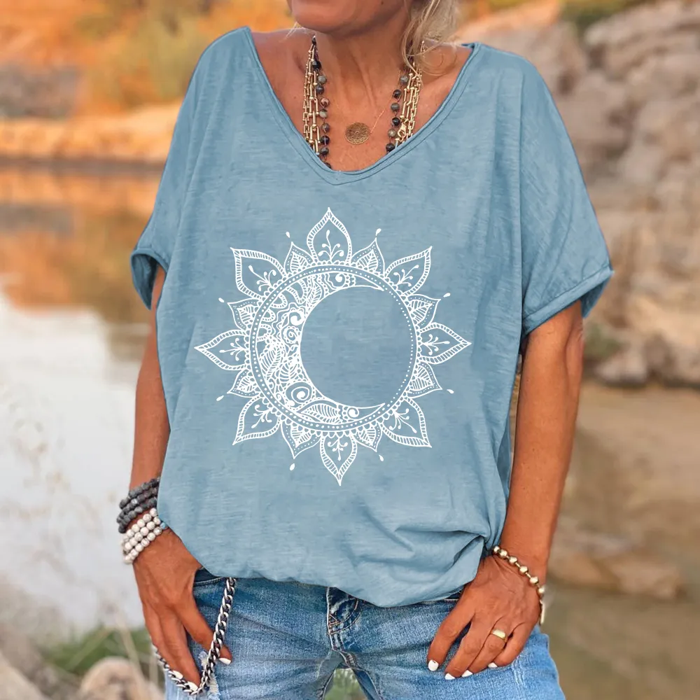 Vintage Mandala Print Hippie T-shirt
