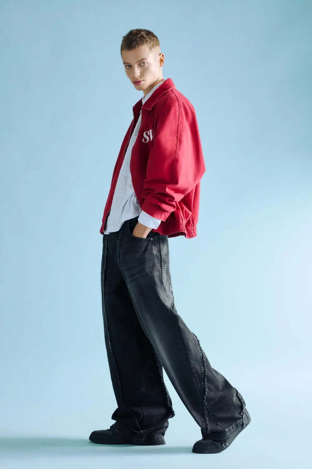 Baggy jeans with fringing