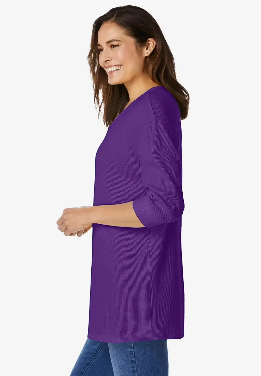 Three-Quarter Sleeve Thermal Sweatshirt