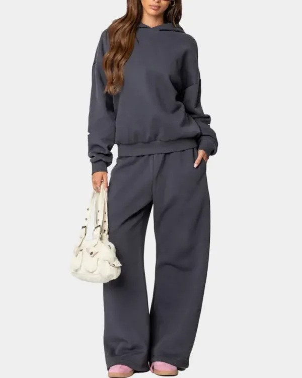 Hot Sale 90% OFF - Women's Bow Detail Hoodie Sweat Set