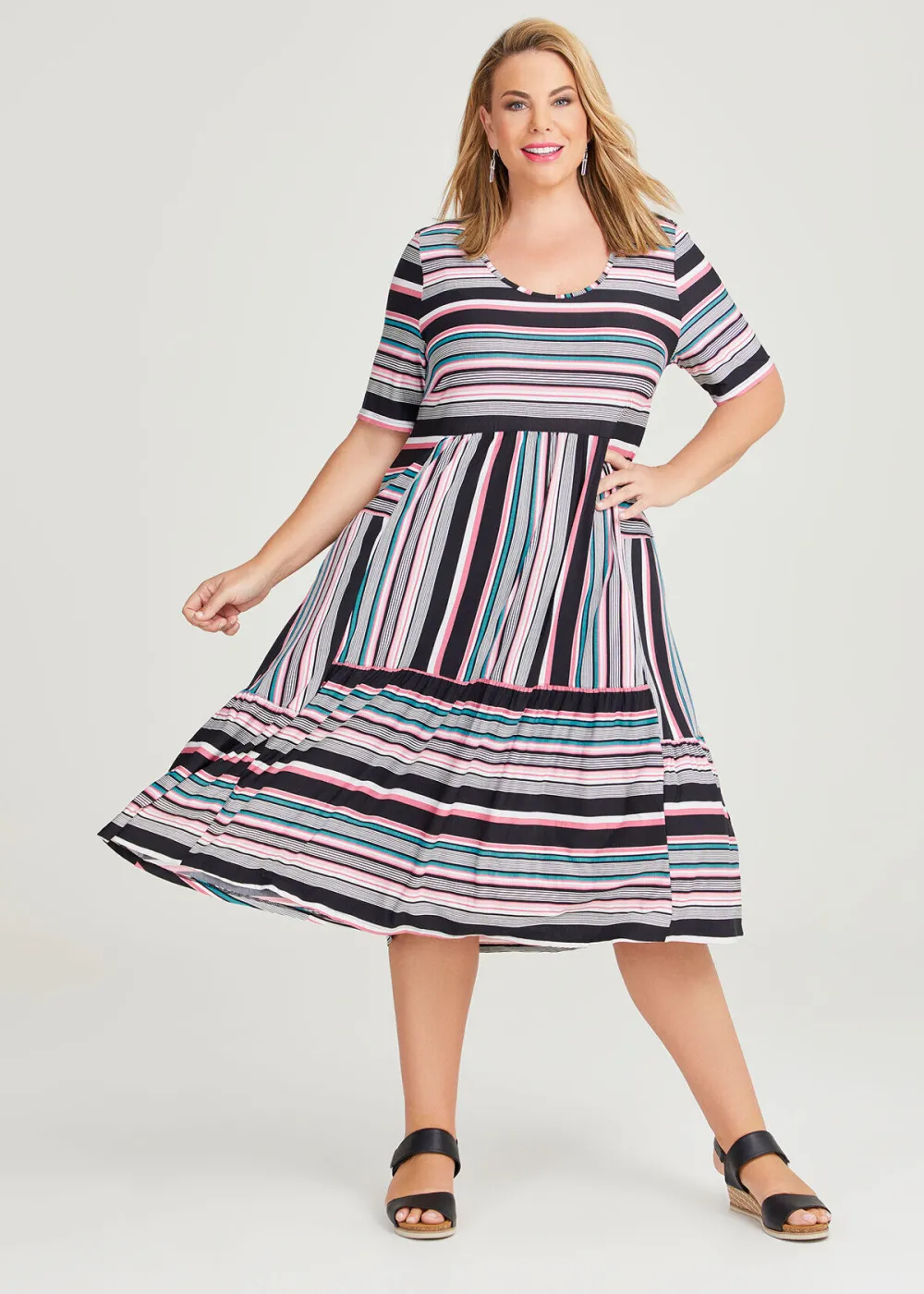 Stripe Tiered Dress