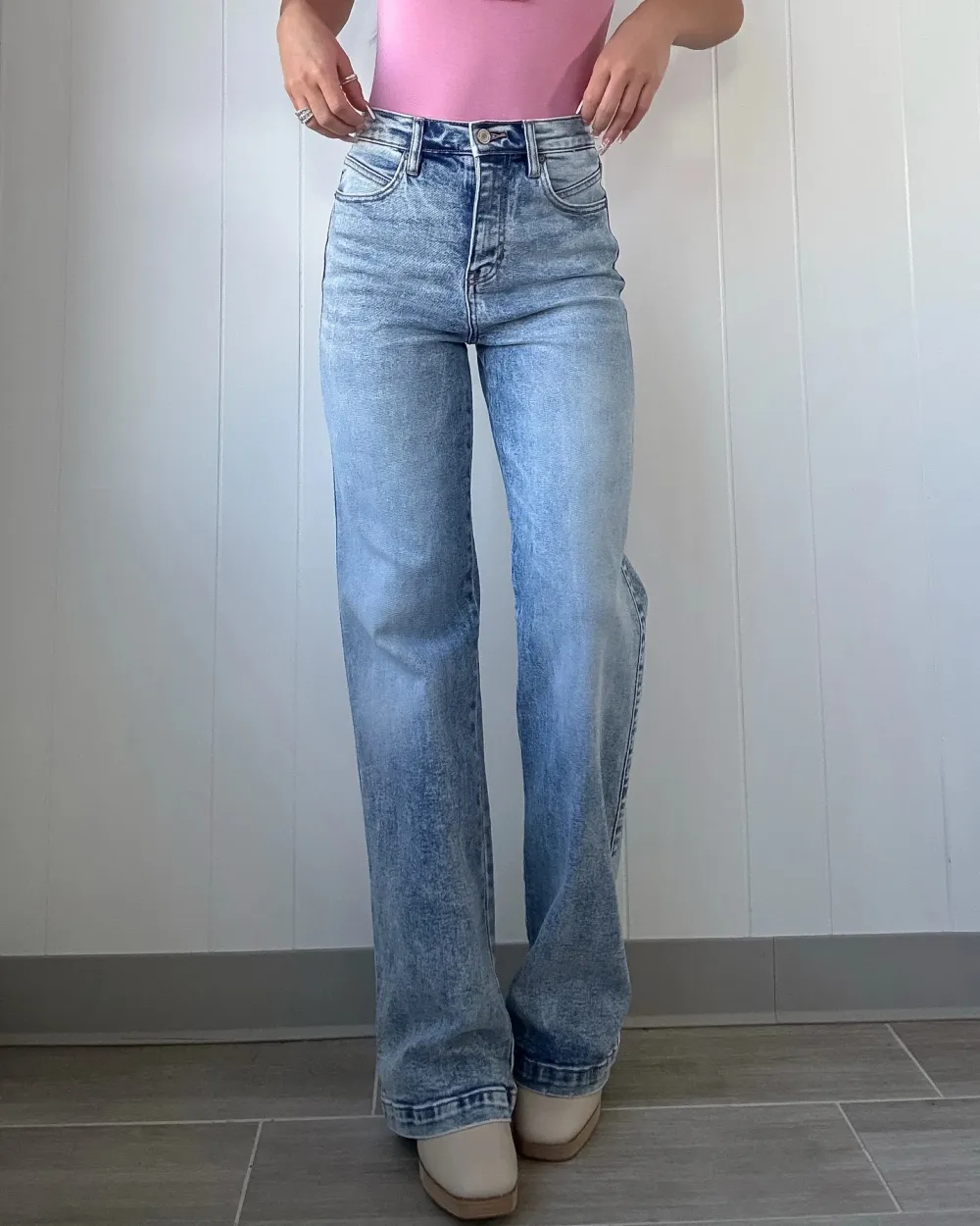 High Rise Flare Jeans - Medium Wash
