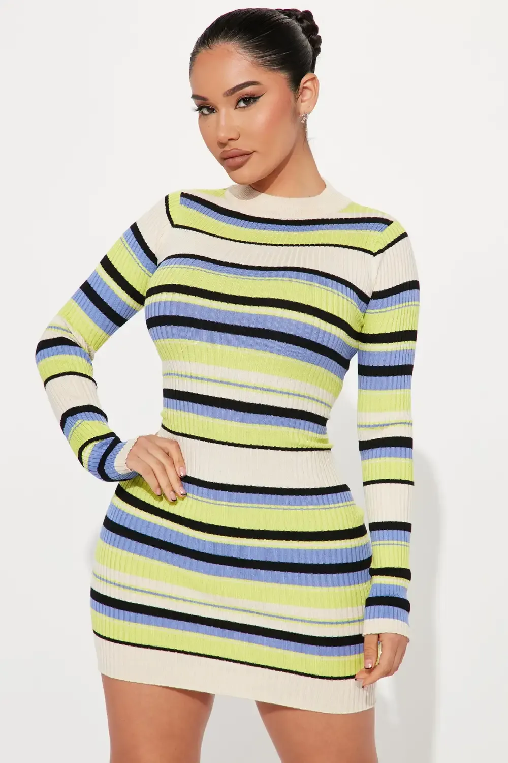 Ultimate Love Sweater Mini Dress - Cream/combo