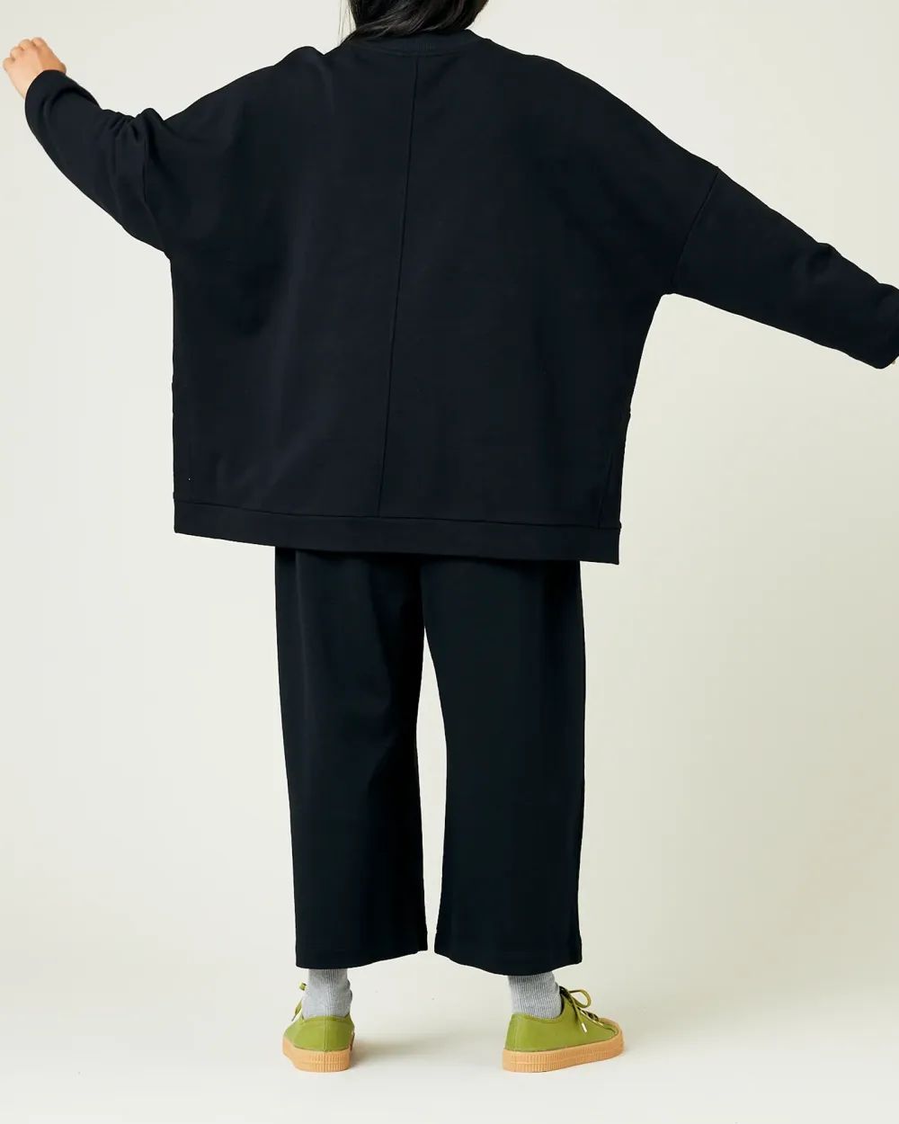 BLACK COTTON JERSEY TOP