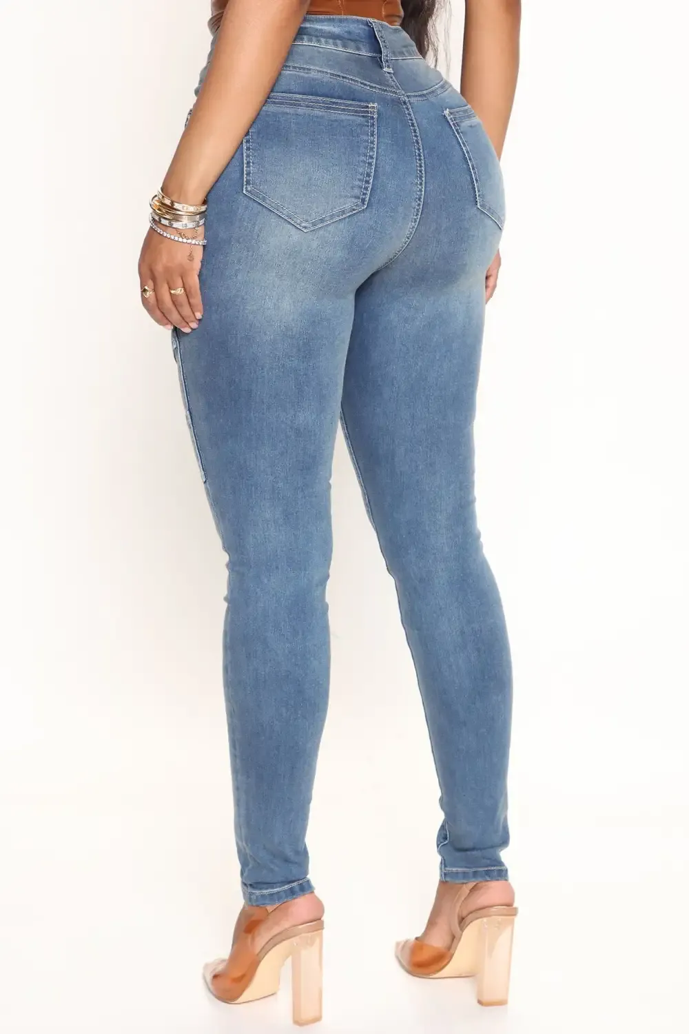 Playing For Keeps Cargo Skinny Jeans - Medium Wash