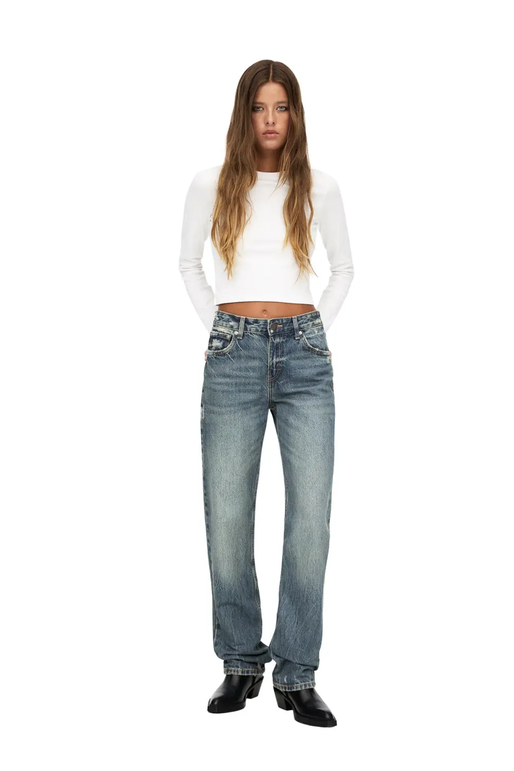 Jeans rectos tiro medio