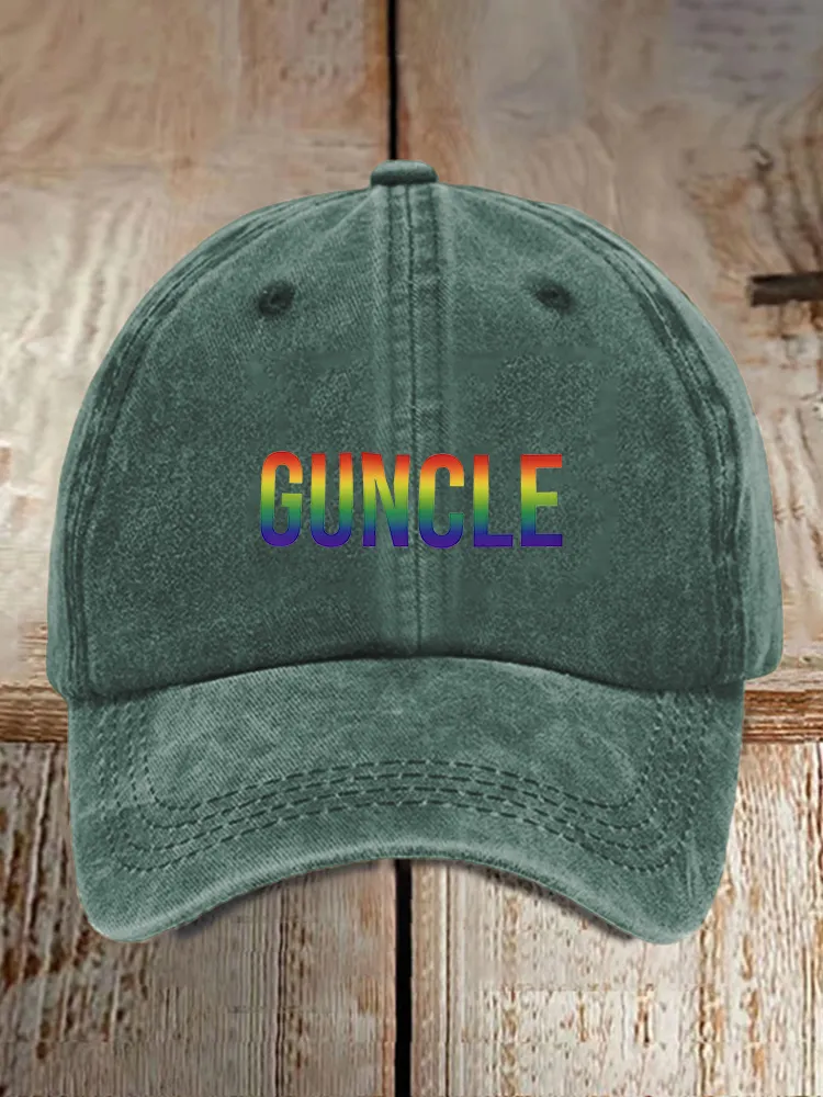 Gay Day Guncle Printed Baseball Cap