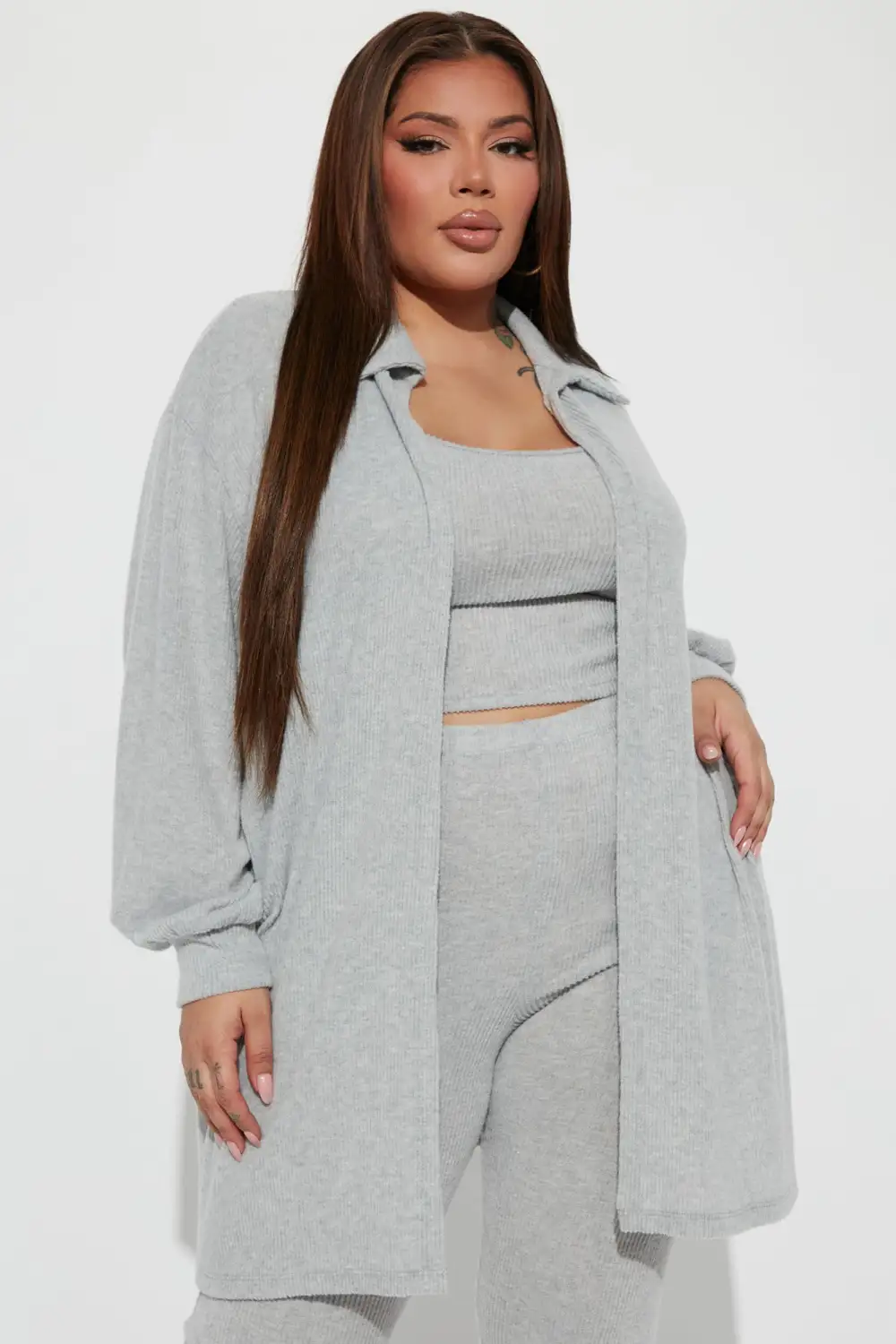 Easy Weekend 3 Piece Legging Set - Heather Grey