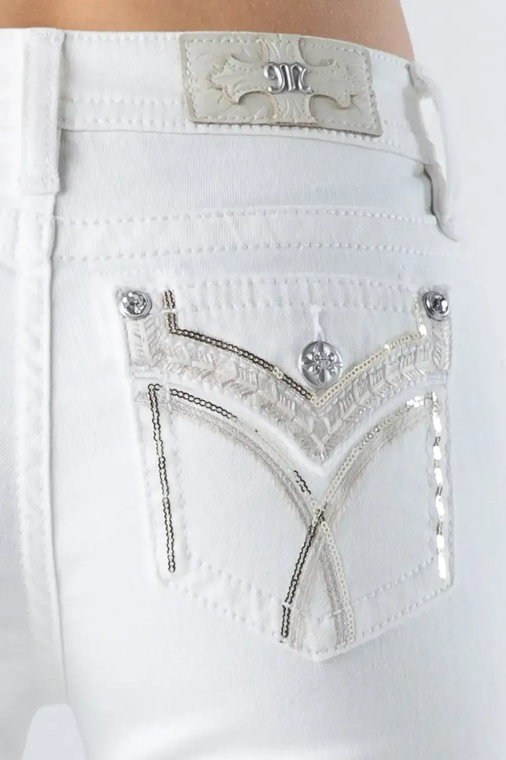 White Crossed Lines Denim