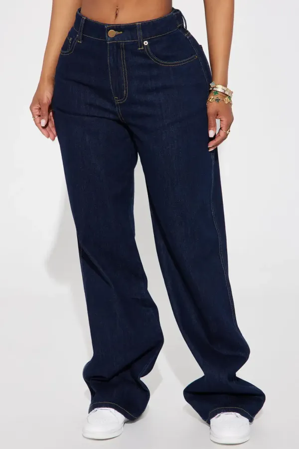 This Just In Loose Straight Leg Jeans - Dark Wash