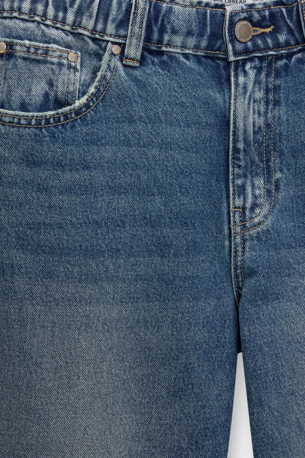 Jeans baggy wide leg cintura elástica