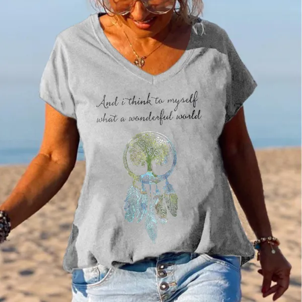 And I Think To Myself What A Wonderful World Print T-shirt