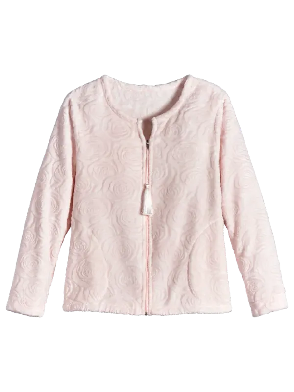 Ella Simone Sculpted Rose Fleece Bed Jacket