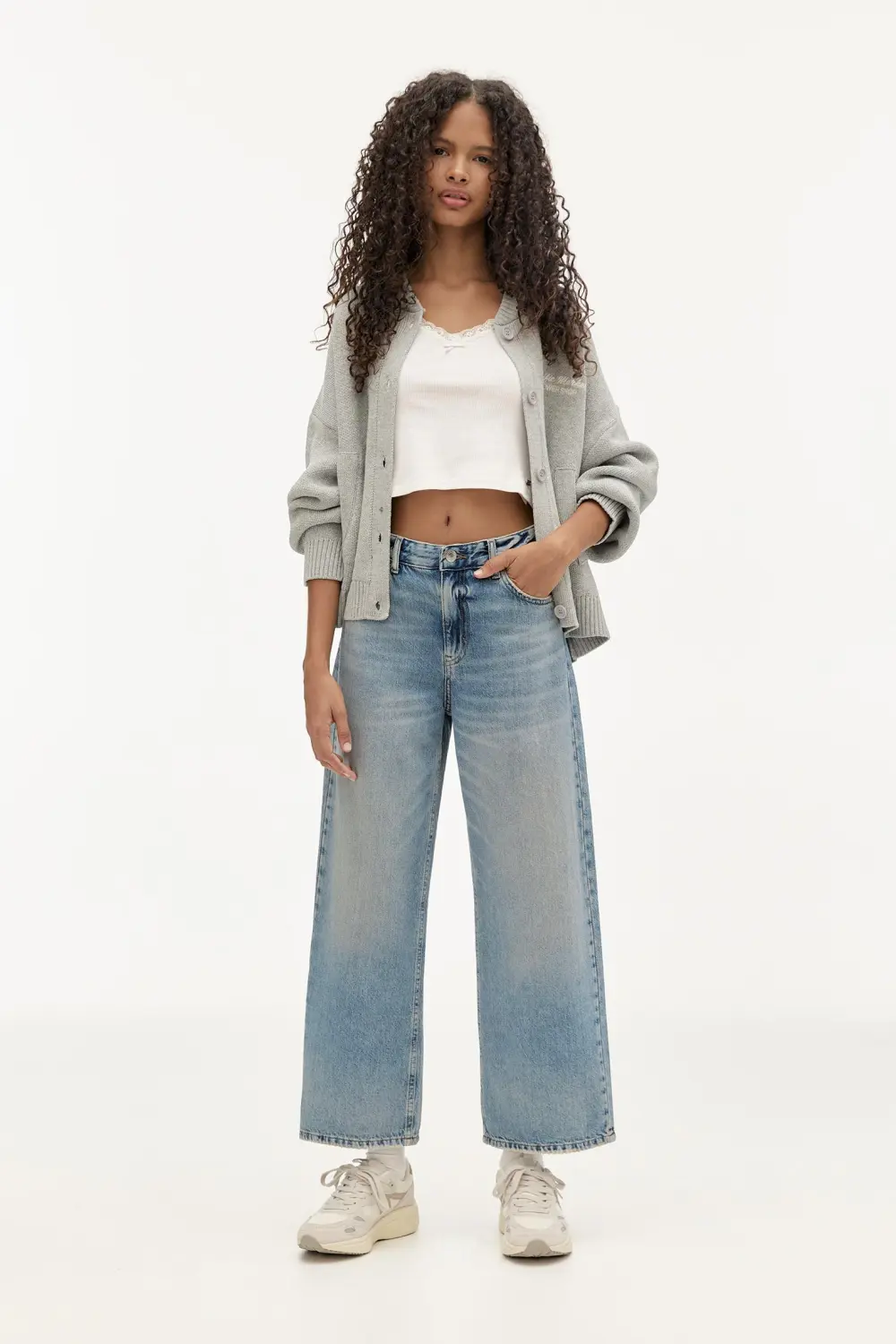 Jeans wide leg cropped