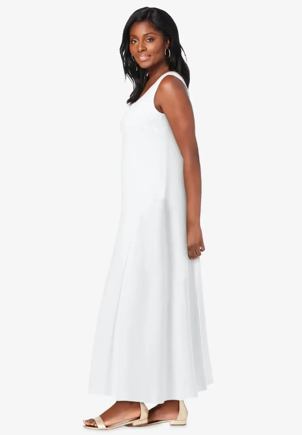 Stretch Cotton Tank Maxi Dress