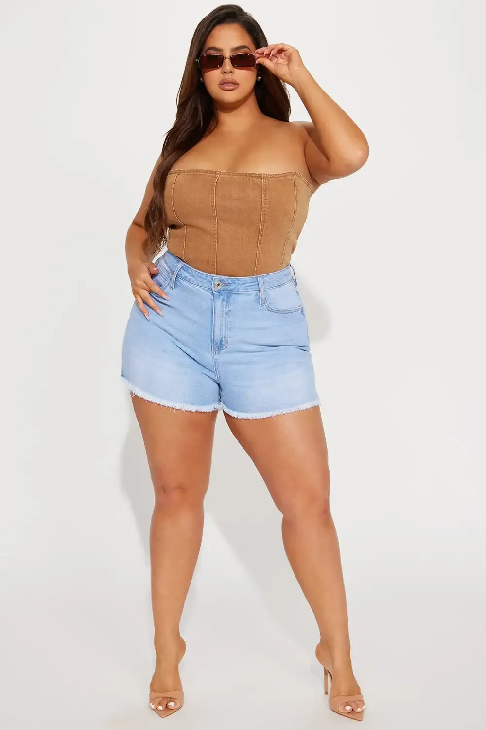 Love To See It Stretch Denim Shorts - Light Wash