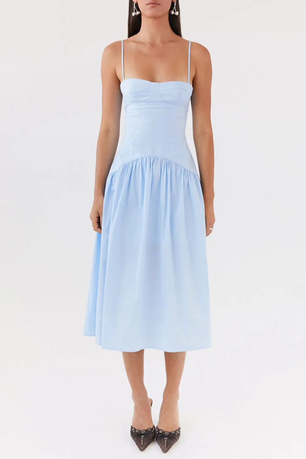 Yvette Corset Midi Dress - Desert Sage