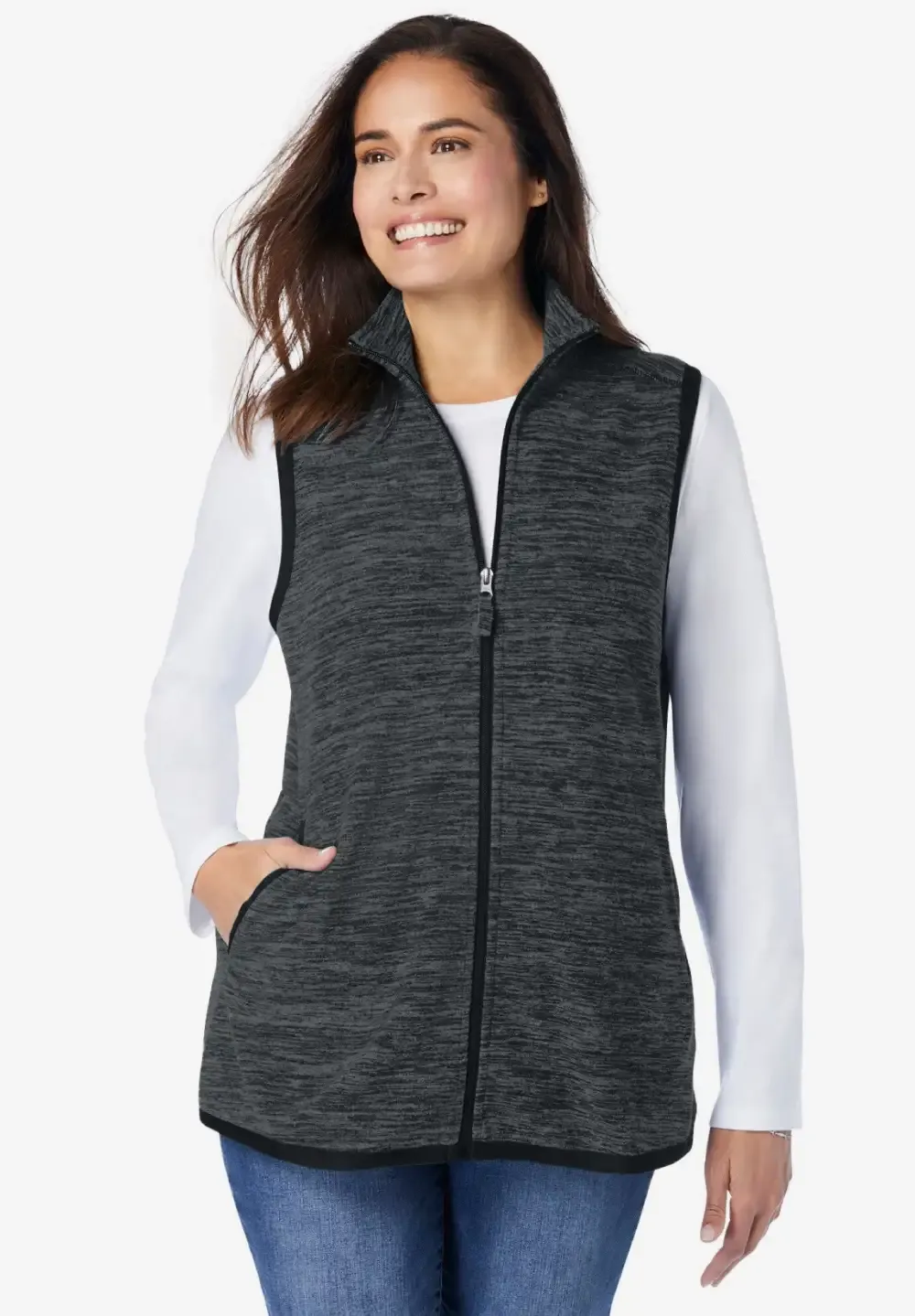 Zip-Front Microfleece Vest