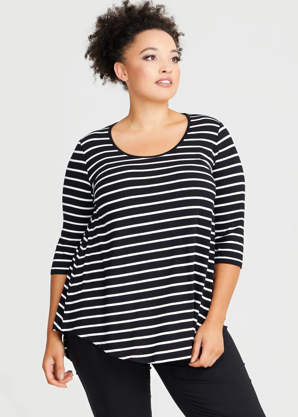 Bamboo Stripe 3/4 Sleeve Top