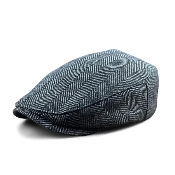 The Flap Cap Boston Scally Cap - Grey Herringbone
