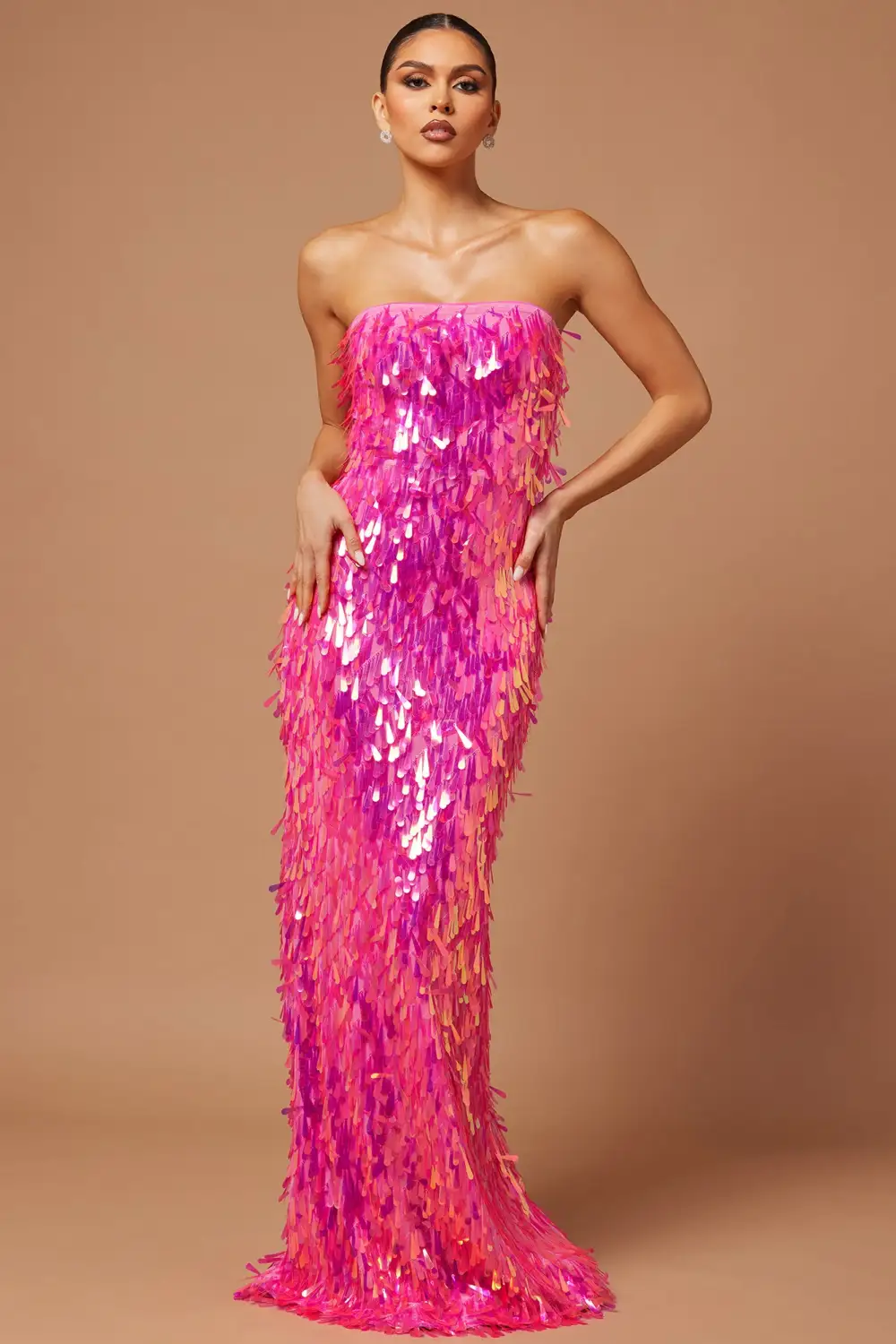 Elle Sequin Gown - Pink