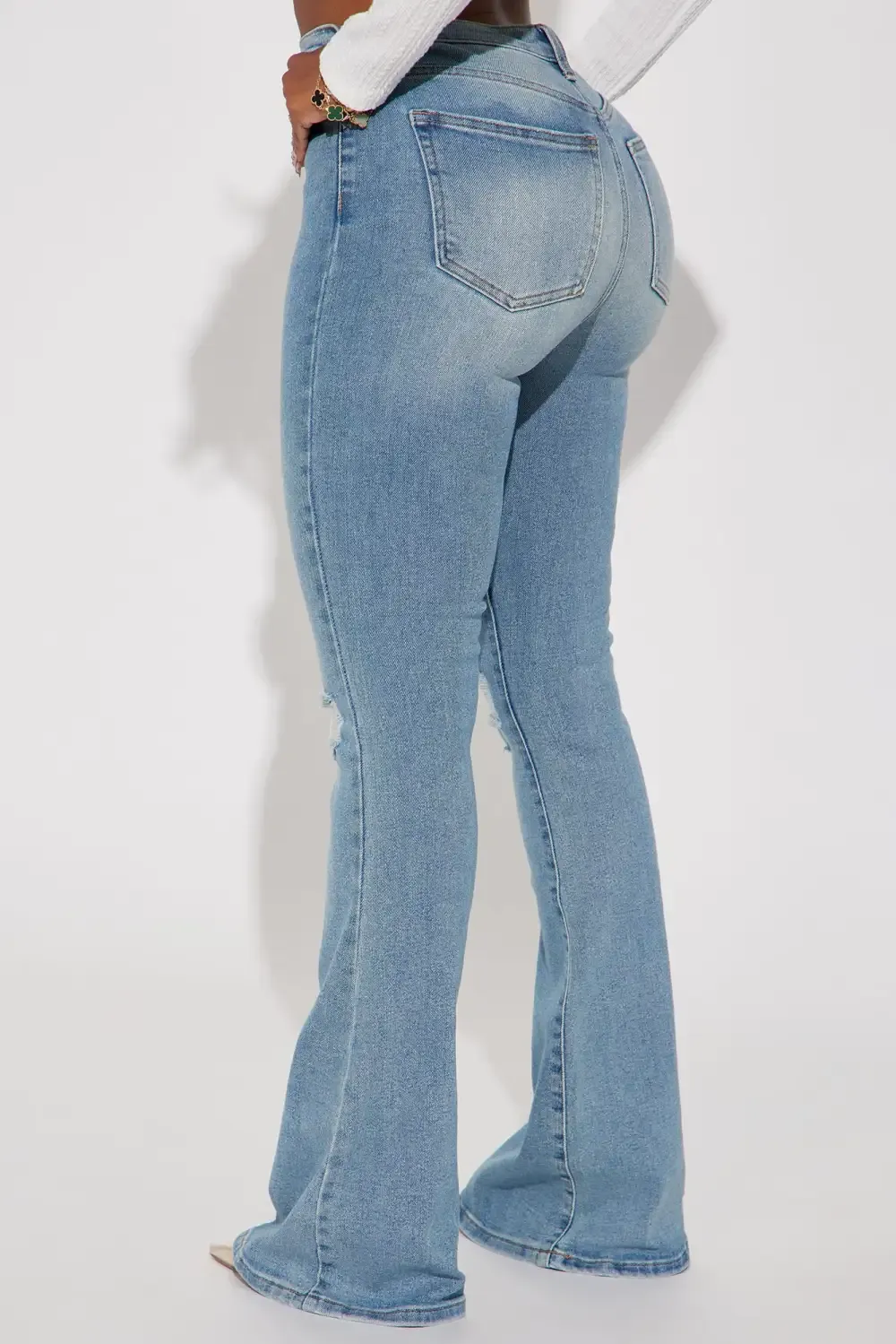 Every Now And Then Stretch Flare Jeans - Light Wash