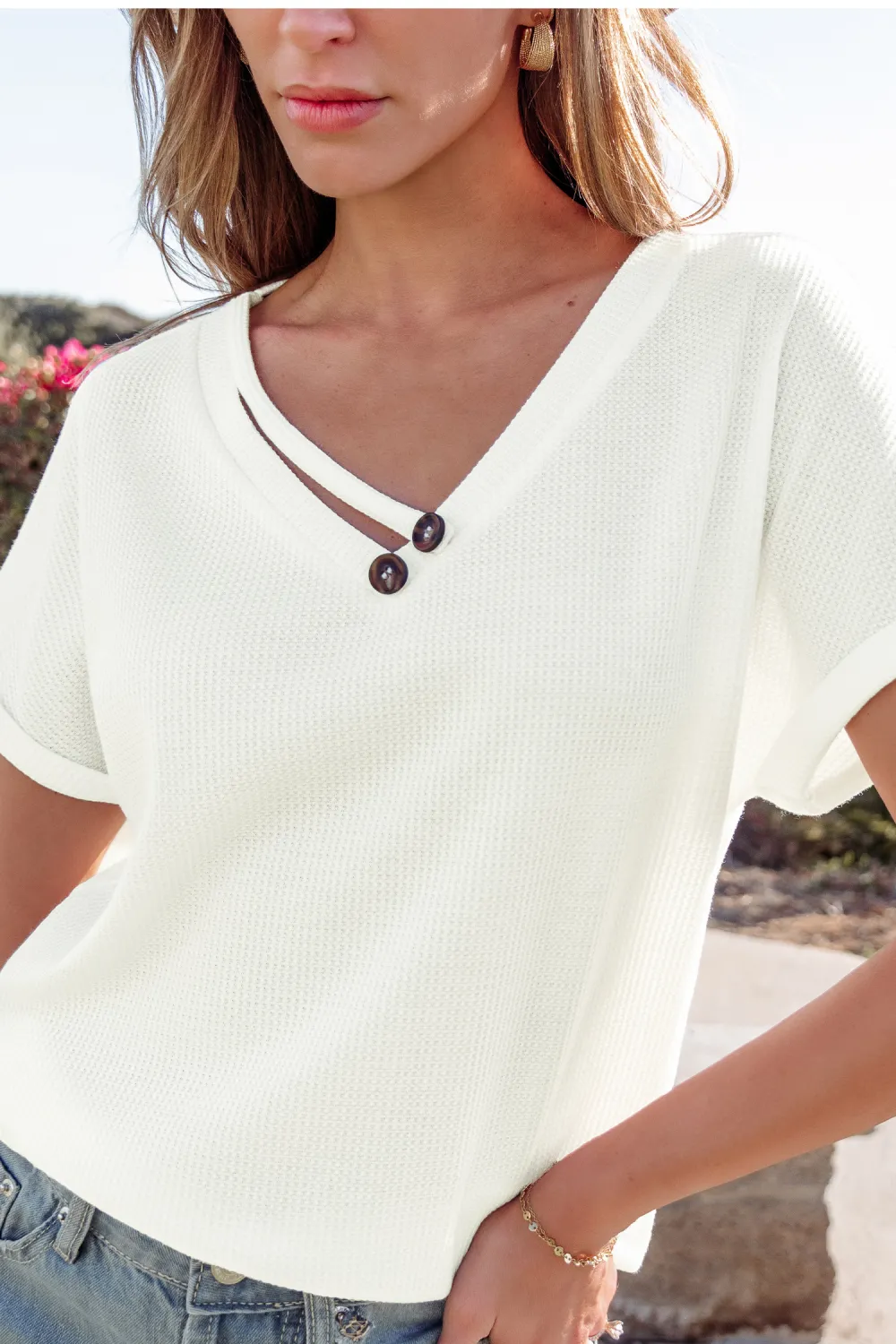 Fine Line White Tee